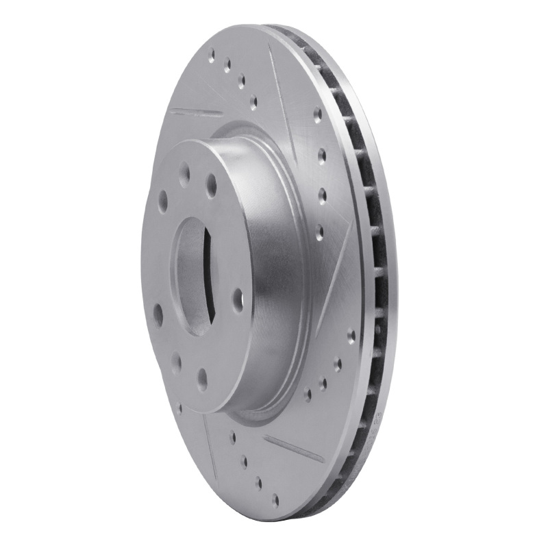 Land Rover Freelander Brake Rotor (1) - Front Right - R1 Concepts - Drilled & Slotted - Silver - `02-`05